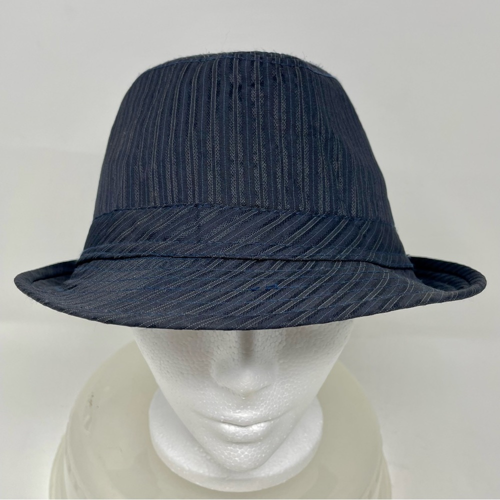 Men's Navy Pinstripe Fedora Hat